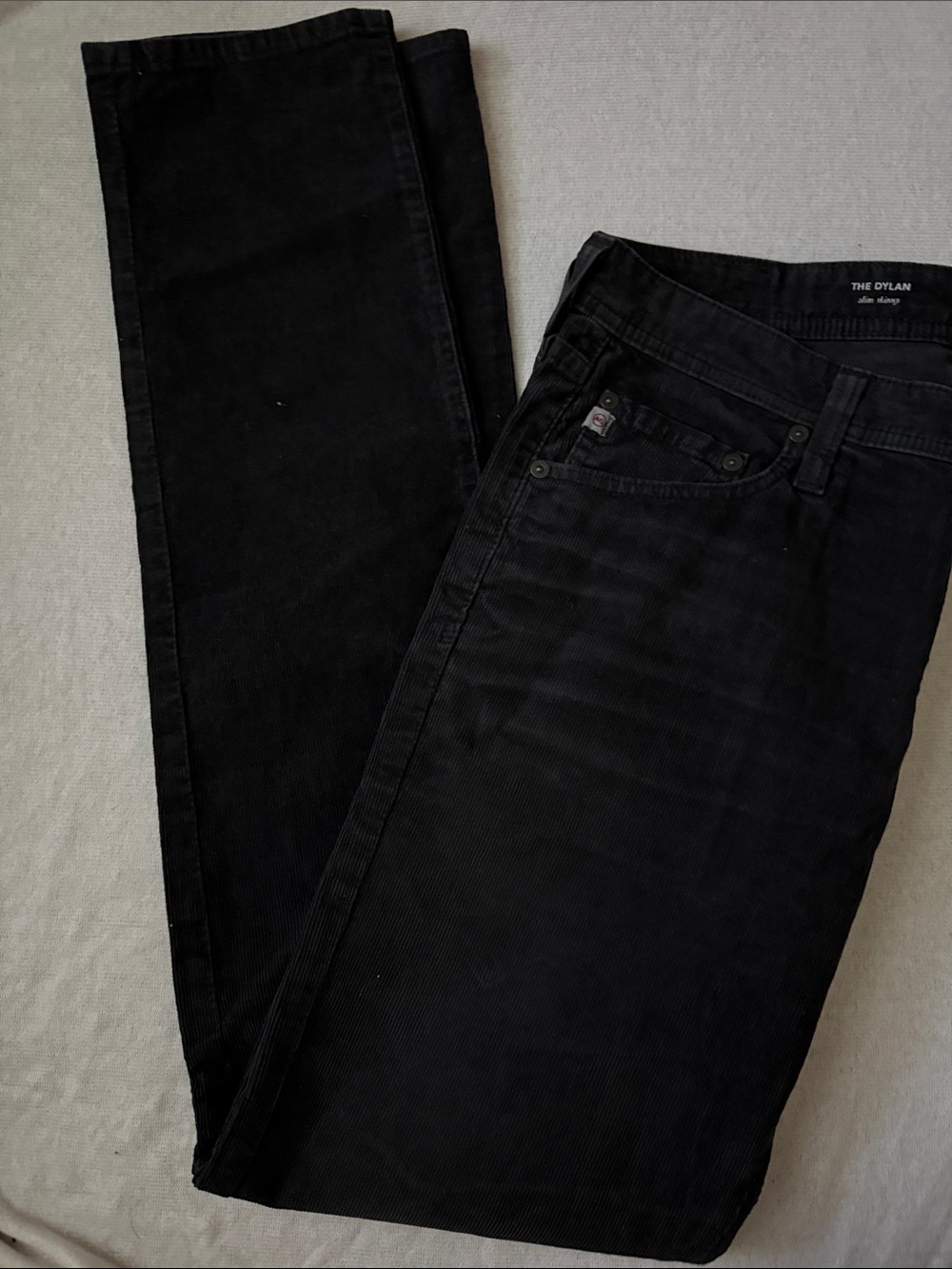 AG Adriano Goldschmied Men's charcoal gray Corduroy Slim Trousers
